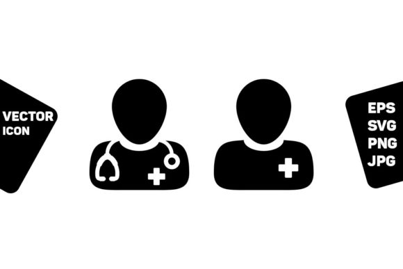 Doctors Icon Male Profile for Graphics and Icons
