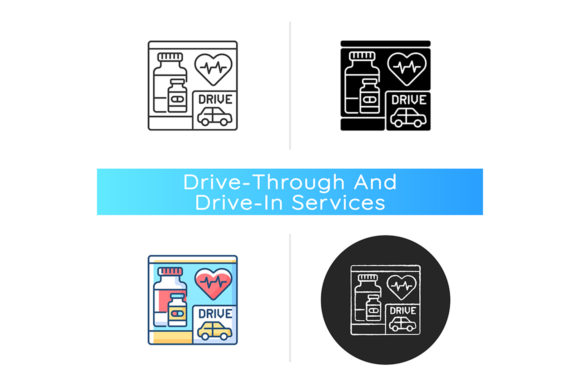 Drive Through Pharmacy Icon: Graphics and Icons for Real Projects
