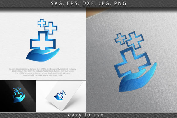 Hand Care, Medical Pharmaceutical Logo Graphics