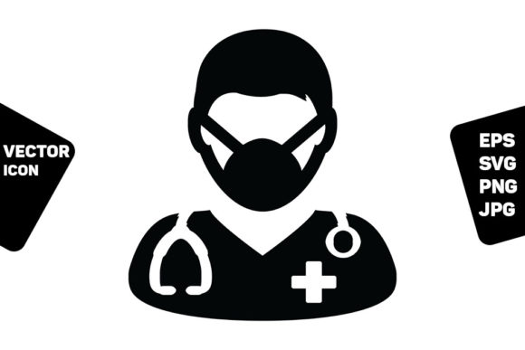 Health Care Icon Vector Doctor Face Mask Graphics
