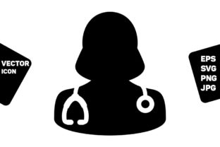 Health Icon Vector Female Doctor Person Graphics