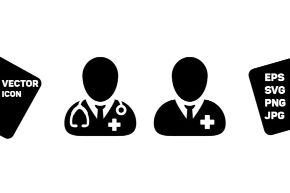 Health Icon Vector Male Doctor Patient Graphics