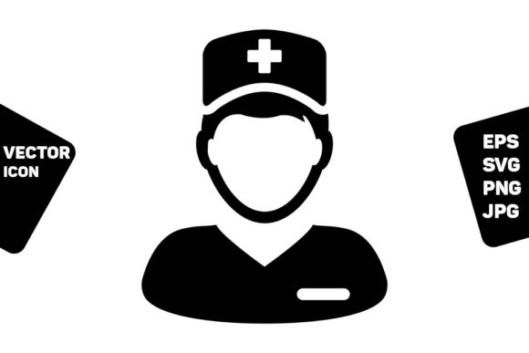 Medical Attendant Icon Vector Avatar