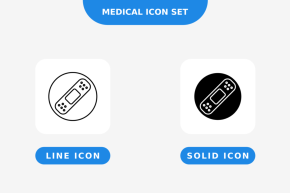 Medical Icon Set, Line and Solid Style Graphics