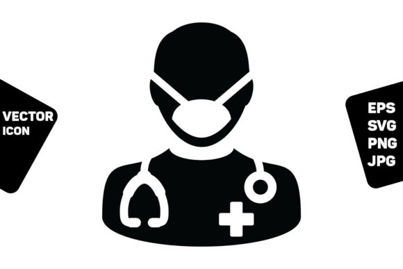 Medical Icon Vector Doctor Face Mask Graphics and Icons