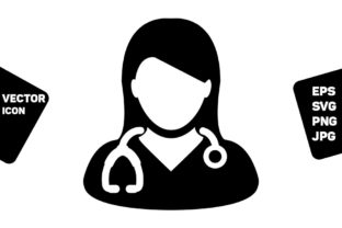Medical Icon Vector Female Doctor Person Graphics and Icons