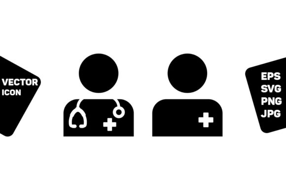 Medical Icon Vector Male Doctor Patient
