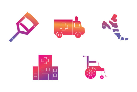 Medical Set Icon Gradient Illustration