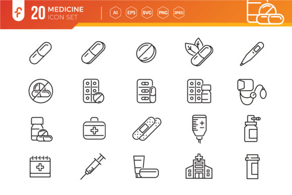Medicine Icon Set: Graphics and Icons for Health Branding