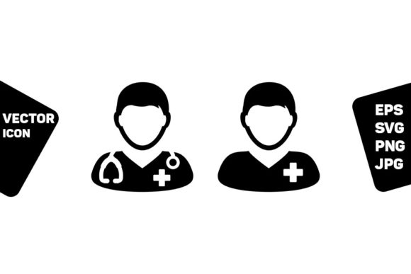 Patient Icon Vector of Male Person Sign